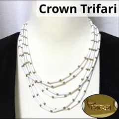 Crown Trifari 60s VINTAGE 6連 ネックレス ホワイトのサムネイル