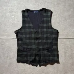 FRED PERRY チェック パターン ベスト M