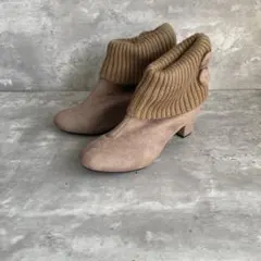 grandfluer（L）ショートブーツ☘️ニット/ブーティ/茶系