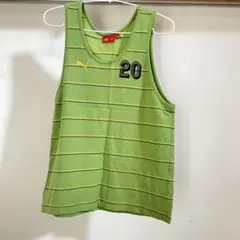 PUMA 黄緑 ストライプ タンクトップ Mサイズのサムネイル