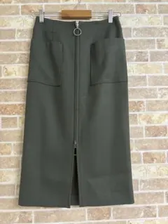 明日発送！お値下げおすすめ美品NOBLE オリーブグリーンタイトスカート