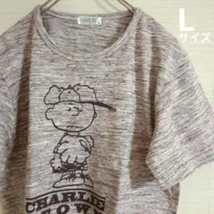 PEANUTS チャーリーブラウン 半袖Tシャツ 男女兼用 L ワインレッドのサムネイル