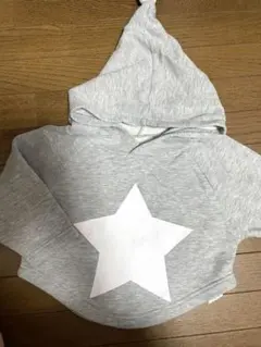 星 グレー フード付きトレーナー 90cm