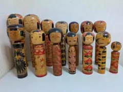 A-壁【昭和レトロ】伝統こけし 4体セット 民芸品 郷土玩具 木製人形