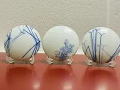 深川製磁　染付蓋物　3個