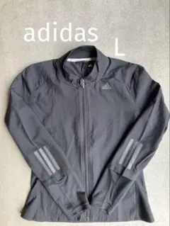 adidas runningウインドブレーカー 黒 レディースL