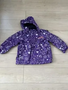 子供用スキーウェア 紫色 ハート柄