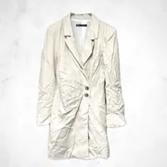ZARA ザラ　アウター　ジャケット　XS アイボリー　麻　春　羽織り　ロング丈のサムネイル