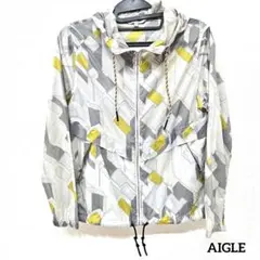 AIGLE 軽量マウンテンパーカー　幾何学模様　CITY LEMONY