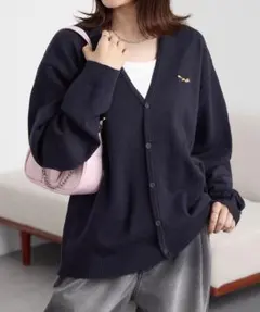 【PENNEYS／ペニーズ】別注 THE FOX Vネックカーディガン・ネイビーのサムネイル