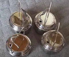 ビンテージ 5セットUSED ユキワ ステンレス ドームカバーバター