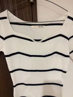 ROYALPARTY ストライプ ニットワンピース 半袖