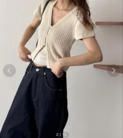 canal jean ワイドリブパフスリーブカーディガン　FREESIZEのサムネイル