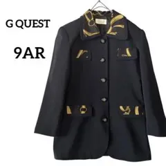 G QUEST ジャケット　バイカラー　スカーフ柄　金チェーン　日本製　レトロ