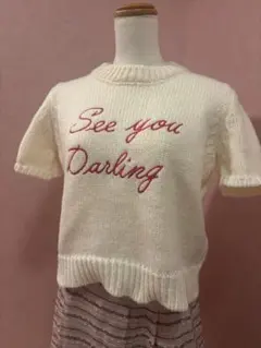 Mbeauteアイボリー 半袖ニット