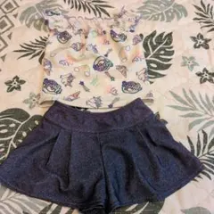 女の子ユニコーン柄 セパレート水着セット110センチ