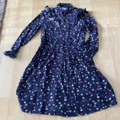 ネイビー花柄ワンピース　150cm