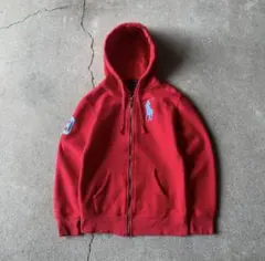 Ralph Lauren big pony zip up hoodie red