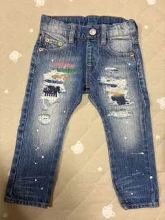 90 BREEZE パッチワーク ペイント ダメージ デニムパンツ ジーパン