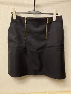 ブラック ジッパー付き ミニスカートのサムネイル