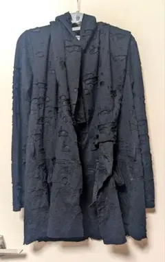 トルネードマート ダメージ加工 ドレープカーディガン ブラック