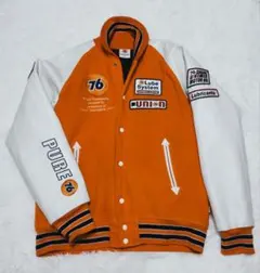 76 Lubricants スタジャン オレンジ アウター キルティング L