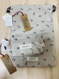 ace ジュエルナローズ スヌーピー 巾着バッグ ポーチ 2点セット 新品