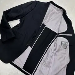 美品✨ノーリーズ NOLLEY'S テーラードジャケット ストライプ裏地 黒 Mのサムネイル