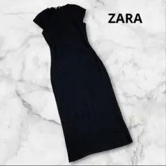 ZARA シボ加工　ストレッチワンピース　BLACKのサムネイル
