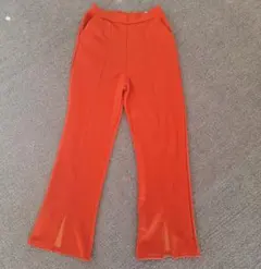 お引っ越しセール!フレアパンツ Lサイズ オレンジ 丈長め