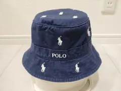 ポロラルフローレン　POLO 刺繍　バケット　ハット ネイビー　サイズ58cm