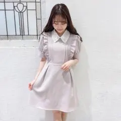 evelyn ビジューパール襟OP ピンク　新品タグ付き未開封
