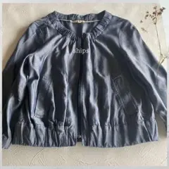 ships シップス テンセル100% ノーカラーブルゾン 日本製 38 M