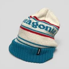 美品 patagonia パタゴニア ニット帽 ビーニー ホワイト×ブルーのサムネイル