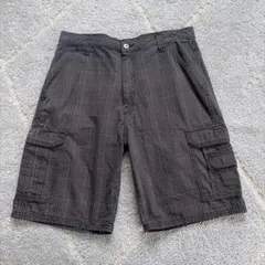 WRANGLER カーゴショートパンツ グレーチェック柄32 ハーフパンツ