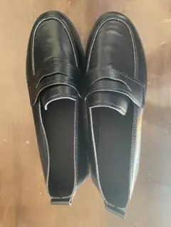 ブラック ローファー 合成皮革 22.5cm レディース 子供 靴