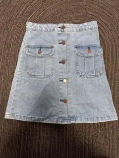 ライトブルーデニムAラインミニスカート