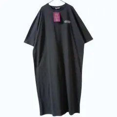 FLC タグ付き ロゴ バックプリント 半袖ワンピース S