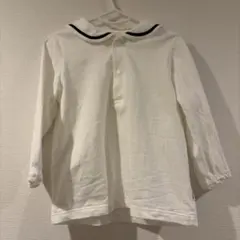 ミキハウス　セーラー襟 ホワイト 長袖Tシャツ 80