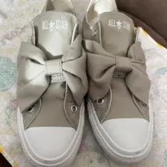 CONVERSE ALL STAR リボン付きスニーカー ベージュ