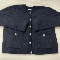 ジーユー　ツイーディーニットカーディガン