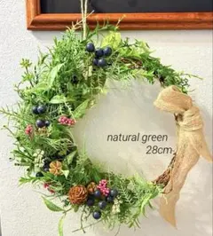 木のみのナチュラルリース 28cm グリーン　インテリア　玄関リースのサムネイル