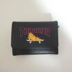 THRASHER ミニ財布 黒 ブラック ガーフィールドコラボ