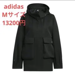 adidas フード付きブラックジャケット
