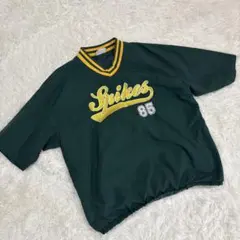 【ストリート】ビッグシルエット】SPIKESナイロンプルオーバー半袖トップス