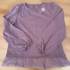 【新品】キャサリンコテージ　フラワー装飾 長袖カットソー　くすみピンク　140