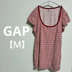 GAP 赤と白のドット柄 半袖【Ｍ】Tシャツ