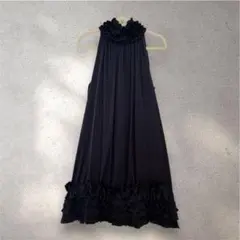 ヤマダヤ petit Poudre パーティードレス ネイビー 紺 9号 フリル