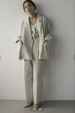 STYLEMIXER リネンミックス2タックパンツ XS ストライプ