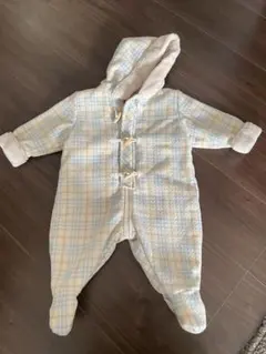 BURBERRY フード付きロンパース チェック♡カバーオール♡美品！